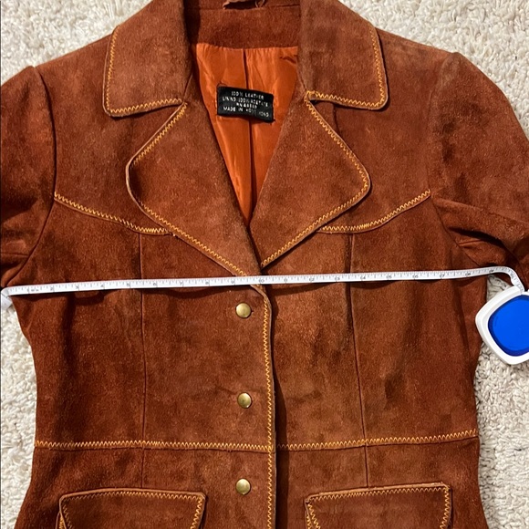 Rare Vintage Rust Brown Suede Button-Front Jacket - Picture 9 of 16